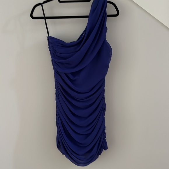 Royal blue one shoulder dress 10-12 - Picture 3 of 6